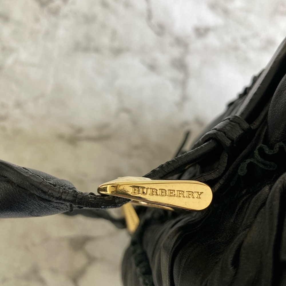 Burberry black gold buckle hardware leather bag - Picture 16 of 16